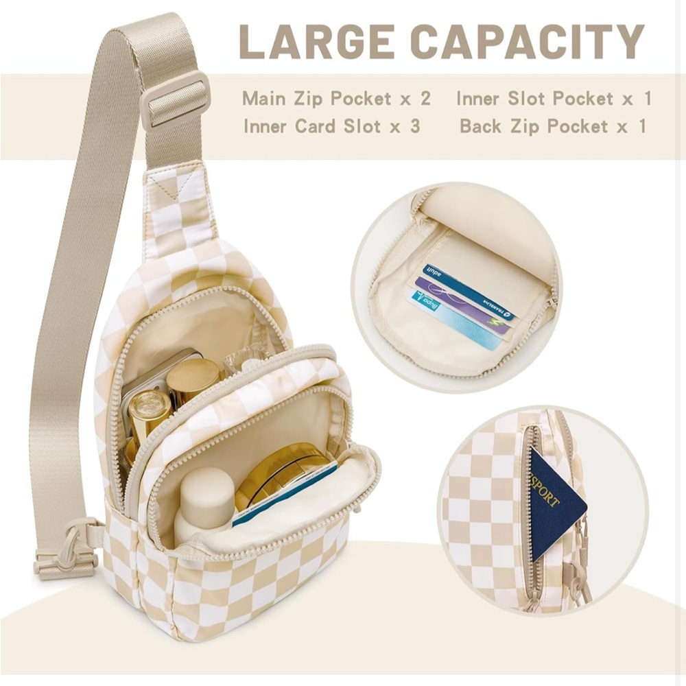 Checkered sling Bag - Picture 5 of 6